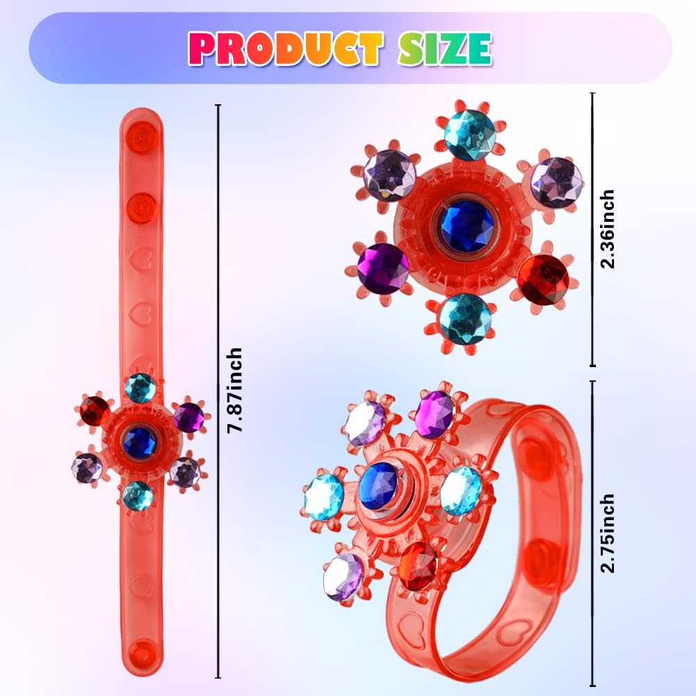 BSTDECOR Glow in The Dark Party Favors for Kids-32 Pack LED Light Up Fidget Spinner Bracelets, Birthday Gifts for Boys Girls, Treasure Box Toys Classroom Prizes Goodie Bags Stuffers