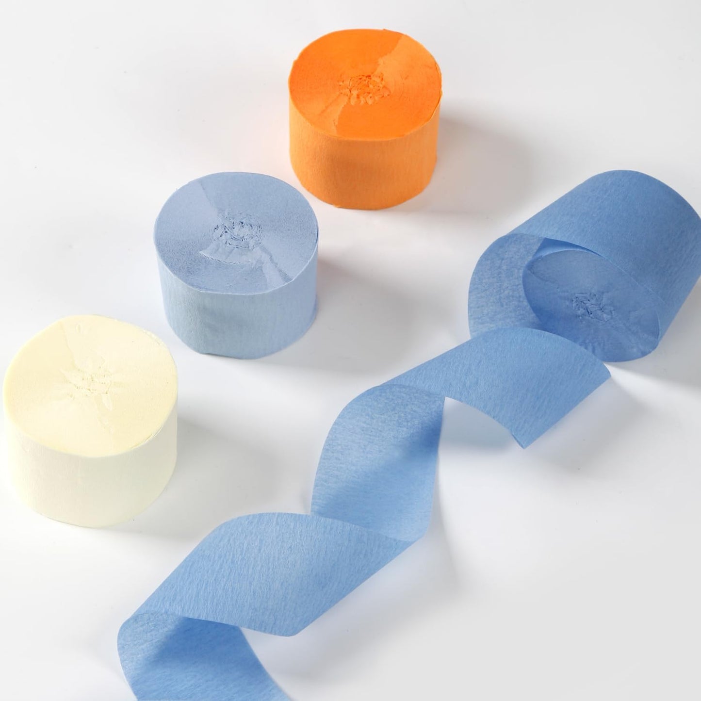 Navy-Blue White- Silver Crepe Paper Streamers - 9 Rolls Royal Blue Graduation 2025 Men Boy Birthday Party Decorations Streamer Wedding Bridal Shower Paper Garland Fathers Day Decor Panduola