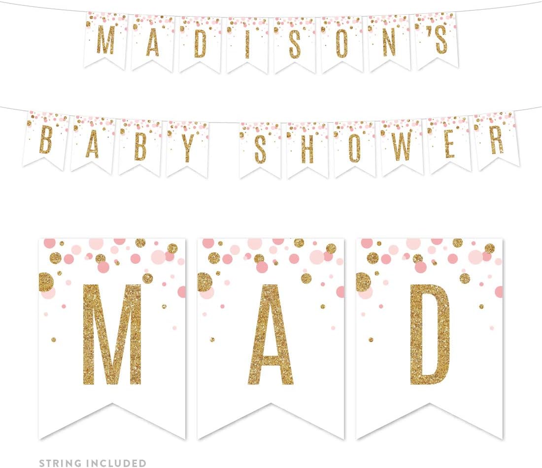 Andaz Press Blush Pink Gold Glitter Girl Baby Shower, Printable Table Tent Place Cards, 20-Pack, Seat Placement Cards Blank Place Cards For Table Settings Name Cards for Wedding, Graduation Food Cards - Colors B