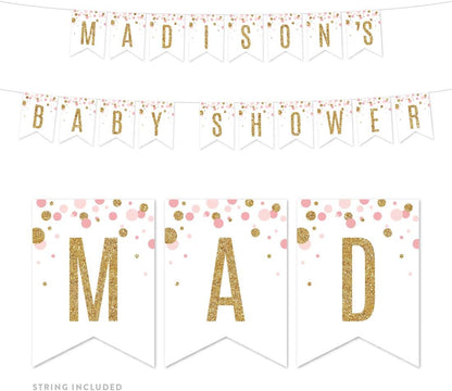 Andaz Press Blush Pink Gold Glitter Girl Baby Shower, Printable Table Tent Place Cards, 20-Pack, Seat Placement Cards Blank Place Cards For Table Settings Name Cards for Wedding, Graduation Food Cards - Colors B
