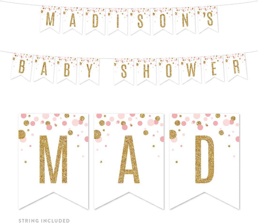Andaz Press Blush Pink Gold Glitter Girl Baby Shower, Printable Table Tent Place Cards, 20-Pack, Seat Placement Cards Blank Place Cards For Table Settings Name Cards for Wedding, Graduation Food Cards - Colors B