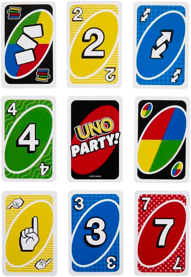 Mattel,UNO Party Card Game-Larger Groups! Wilder Rules! Faster Fun!