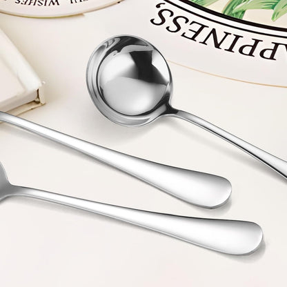 Stainless Steel Serving Utensil Set 10-Piece Buffet Flatware Catering Silverware with Bread Tong,Cake Spatula,Serving Ladles,Salad Fork,Cheese Knife,Large Spoon for Parties Buffet