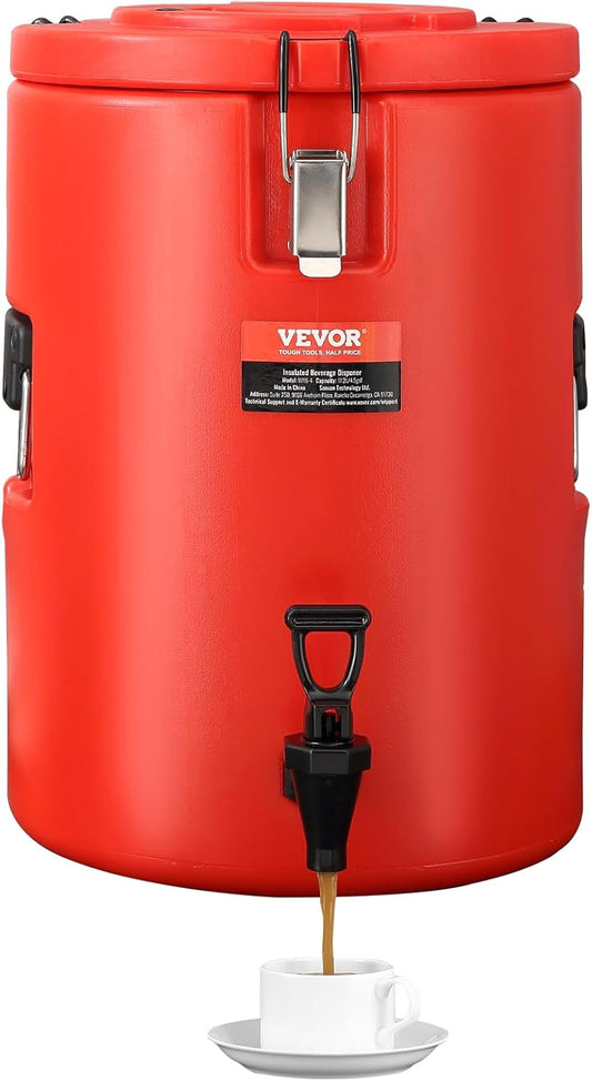 VEVOR Commercial Beverage Dispenser, 3 Tanks 10 L / 10.6 QT Per Tank Juice Dispenser, 440W Stainless Steel Ice Tea Drink Machine with 45°F-54°F Cooling Temperature, for Cold Drink Restaurant Bar Party