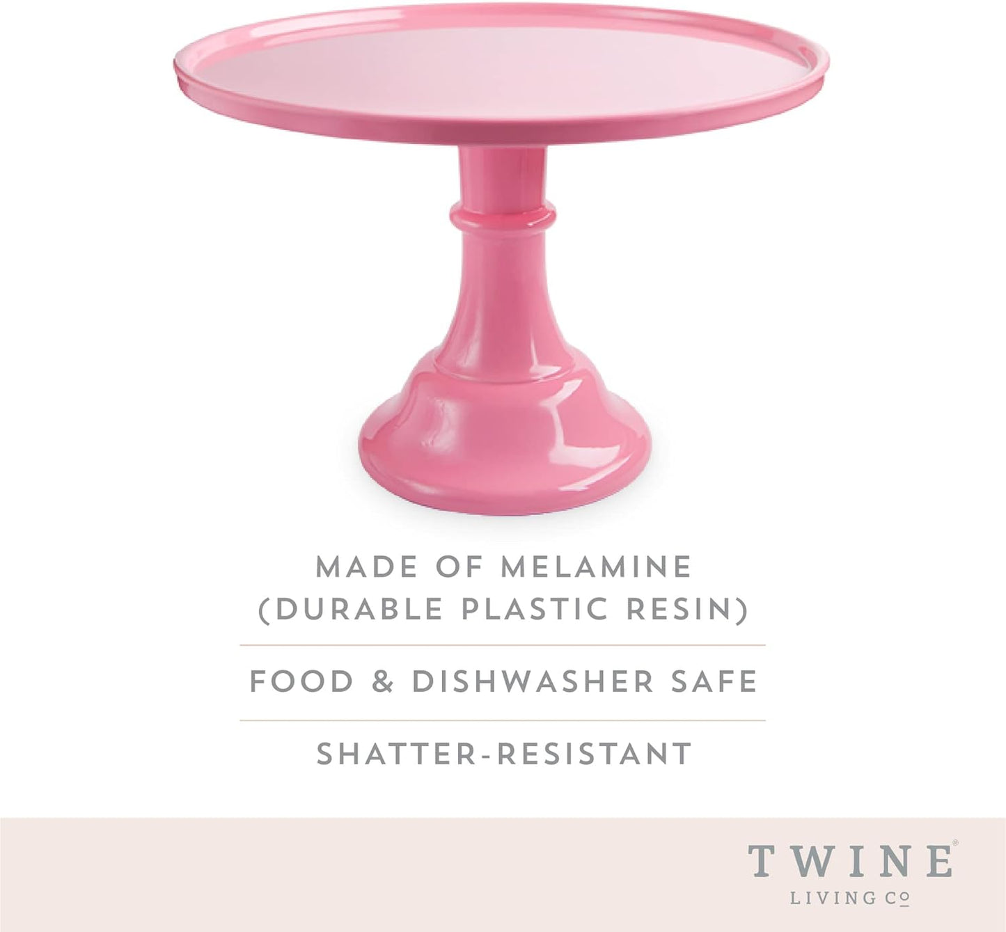 Twine Melamine Cake Stand, Cupcake Display Home Decor Food and Dessert Serving Accessory, 11.5 x 8 Inches, White, Set of 1