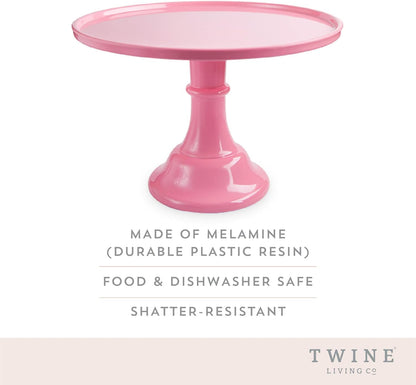 Twine Melamine Cake Stand, Cupcake Display Home Decor Food and Dessert Serving Accessory, 11.5 x 8 Inches, White, Set of 1