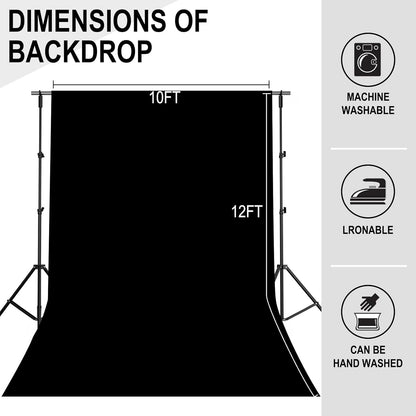 GFCC 8FTX10FT White Backdrop Background for Photography Photo Booth Backdrop for Photoshoot Background Screen Video Recording Parties Curtain