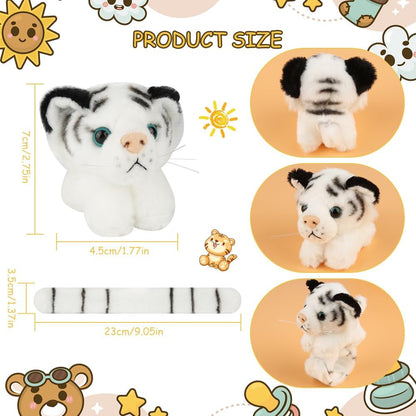 jarbins Animal Slap Bracelets Tiger Plush Kids Pretend Play Bracelets Bulk Toys Wristband for Children Birthday Party Favors