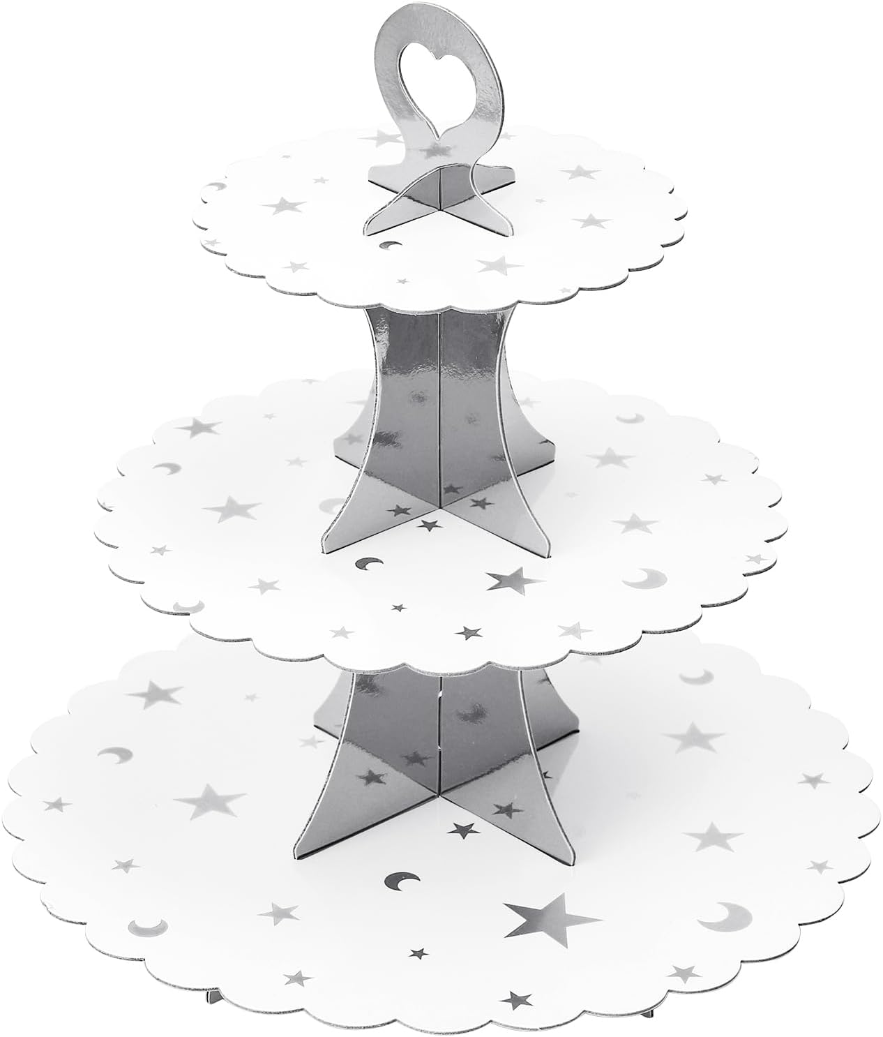 Soleebee 3-Tier Cupcake Stand, Cardboard Cupcake Tower, Dessert Cup Cake Stand Tower for Birthday Wedding Party Decoration, Cupcake Tier Stand 1 Set (Black)