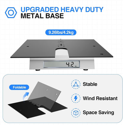 EMART Heavy Duty Backdrop Stand for Parties, 10x10 ft Pipe and Drape Adjustable Back Drop Stand Kit with Flat Base, Sturdy Photo Background Frame Diy Pole for Flower Wall Wedding Curtain