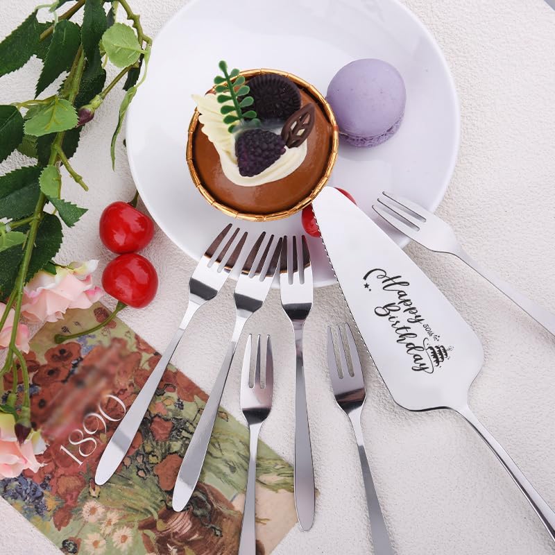 Cake Knife and Server Set for Birthday Party 60 Year Old Birthday Gift for Dad Mom Engraved Knives Servers Grandma Grandpa 60th Bday Gifts for Men Women 60 Yrs Old Bday Presents for Aunt Uncle