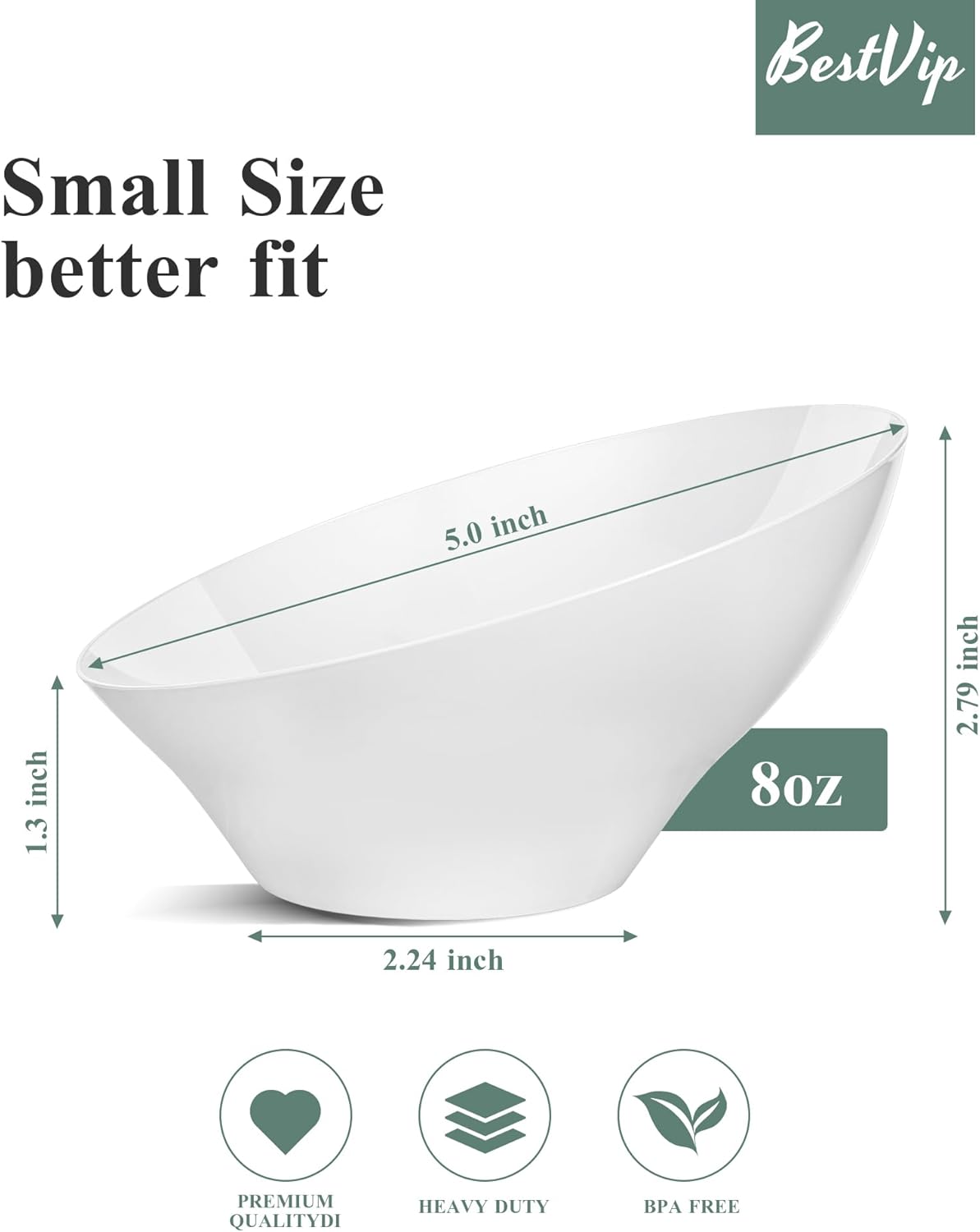 BESTVIP 54oz Clear Plastic Serving Bowls for Party - 12 Pack Angled Disposable Serving Bowls, Party for Chips, Snacks, Fruit, Salad - Bowls for Parties, Daily Use, Catering, Christmas