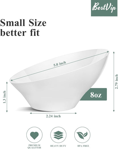 BESTVIP 54oz Clear Plastic Serving Bowls for Party - 12 Pack Angled Disposable Serving Bowls, Party for Chips, Snacks, Fruit, Salad - Bowls for Parties, Daily Use, Catering, Christmas
