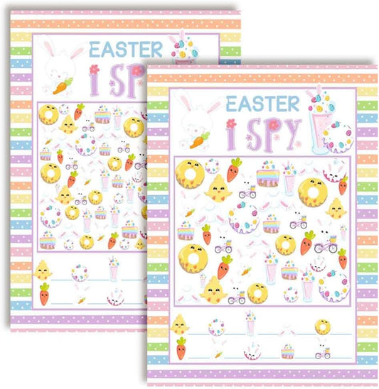 Easter Word Scramble and Scavenger Hunt 10 Pack 5"x7" Fill‑In Game Cards, Fun Happy Easter Holiday Activity Cards for Kids with Word Puzzle and Search Games by Amanda Creation