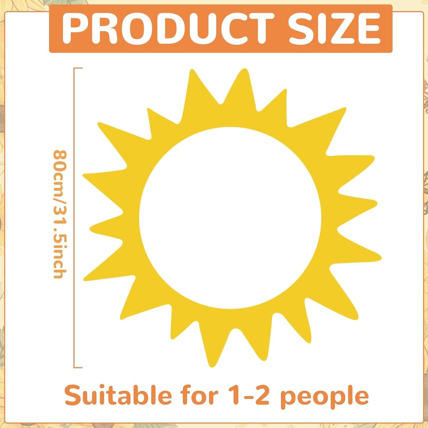 Large Sun Photo Booth Props Party Photobooth Frame Sunshine Selfie Props Decor Kit Creative Friends Picture Backdrop Accessories for Summer Pool Beach Holiday Birthday Baby Shower Parties Supplies