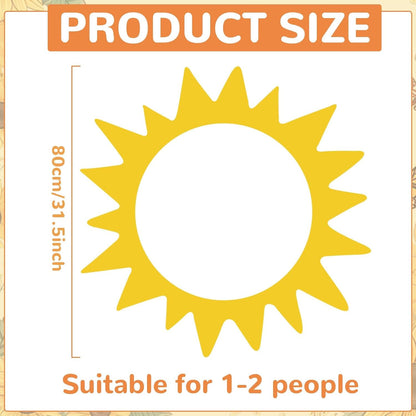 Large Sun Photo Booth Props Party Photobooth Frame Sunshine Selfie Props Decor Kit Creative Friends Picture Backdrop Accessories for Summer Pool Beach Holiday Birthday Baby Shower Parties Supplies