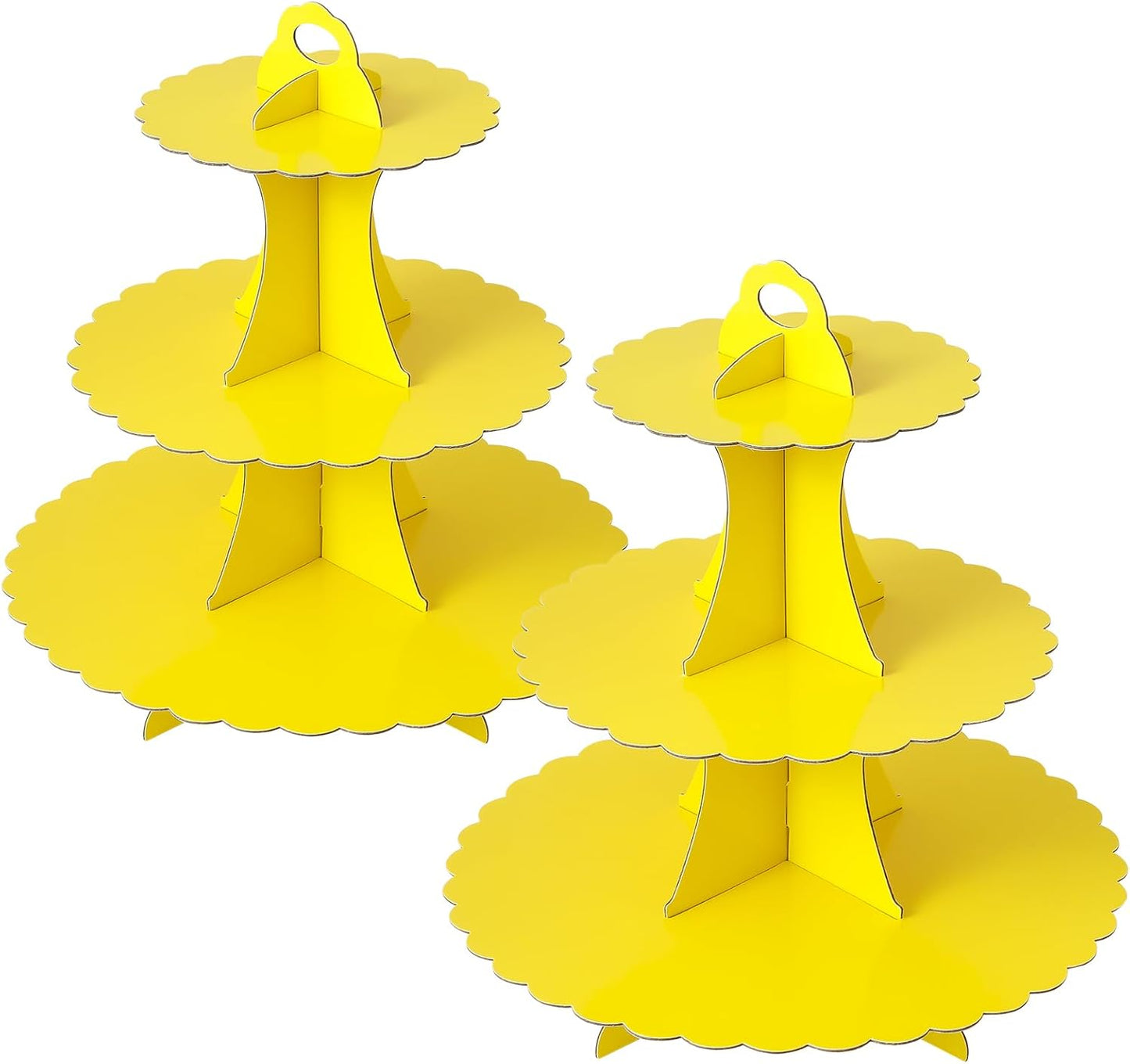 Soleebee 3-Tier Cupcake Stand, Cardboard Cupcake Tower, Dessert Cup Cake Stand Tower for Birthday Wedding Party Decoration, Cupcake Tier Stand 1 Set (Black)