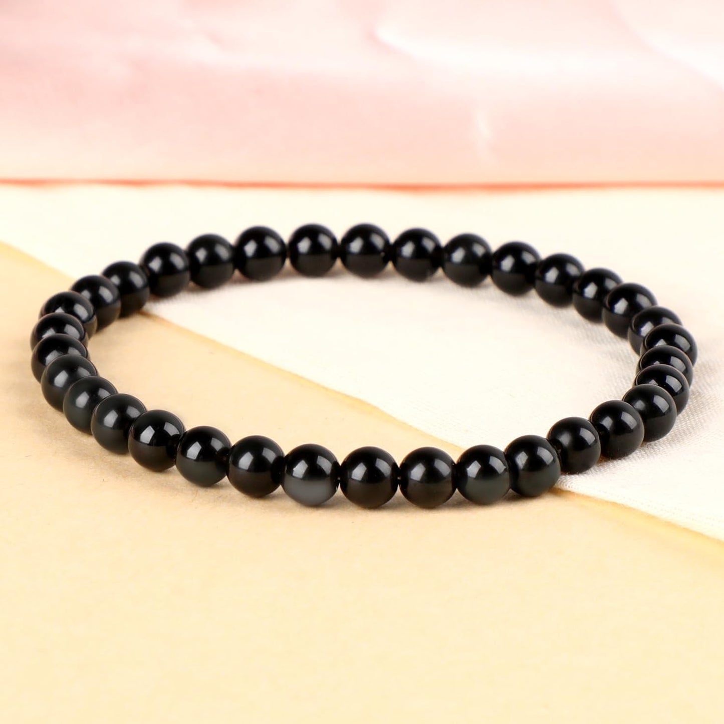 LPBeads Handmade Natural Gemstone Stretch Elastic Bracelet Healing Crystal Round Stone Beads Jewelry Gifts for Women Men