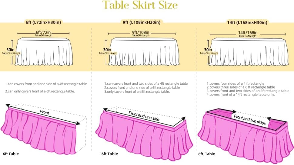Suppromo 6ft Pink Tulle Table Skirt Baby Shower Tablecloth for Rectangle Tables or Round Tables Pink Ruffle Tutu Table Skirts Desk Skirt for Princess Girls Birthday Party Cake Dessert Decorations