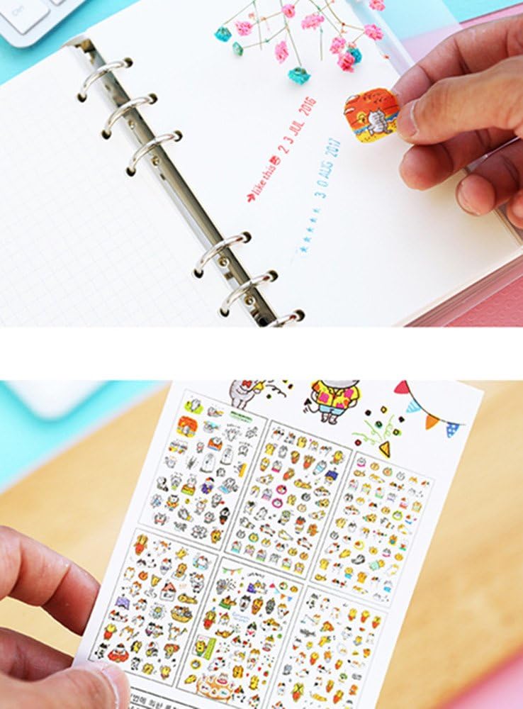ALIMITOPIA Adhesive Sticker,12 Sheets(240pcs) Stamp Shape DIY Decorative Paper Paster Ornament Mark