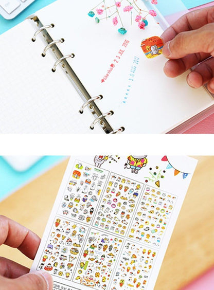 ALIMITOPIA Adhesive Sticker,12 Sheets(240pcs) Stamp Shape DIY Decorative Paper Paster Ornament Mark
