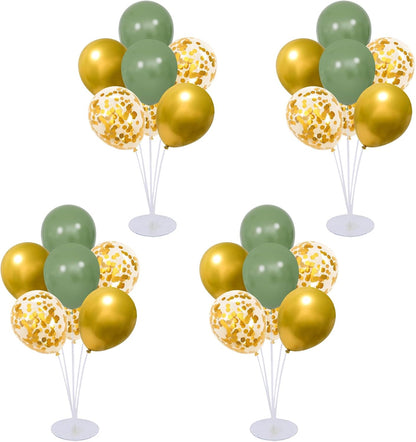 4 Set Balloon Stand Kit for Table Centerpieces With Balloon and Base Party Decorations for Birthday Wedding Retirement Graduation Baby Shower (Navy Silver)