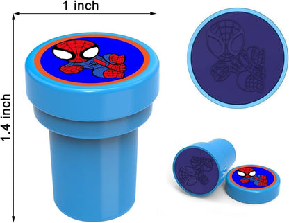 24 Pcs Spide Stampers - Perfect Spide Birthday Party Supplies, Goody Bag Fillers & Party Favors.