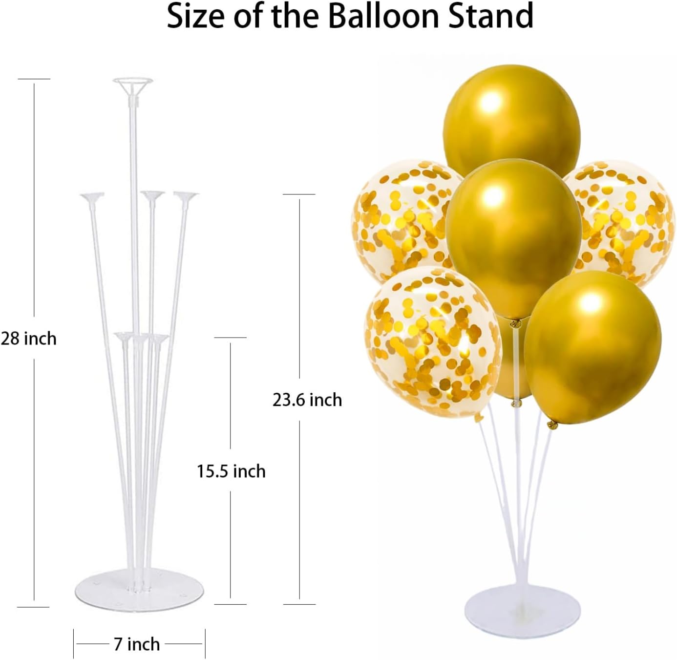 4 Set Balloon Stand Kit for Table Centerpieces With Balloon and Base Party Decorations for Birthday Wedding Retirement Graduation Baby Shower (Navy Silver)