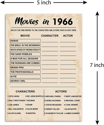 QUPT 40th Birthday Party Games, Movies in 1986 Games, Birthday Party Supplies for Adults, Fun 1986s Party Game，Pack of 30 Cards
