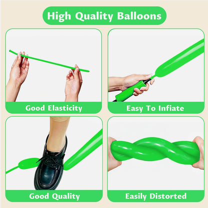 260 Clear Long Balloons for Animals, Thickening Skinny Latex Twisting for Arch Modeling Magic Clown Birthday Wedding Party Decorations 100pcs