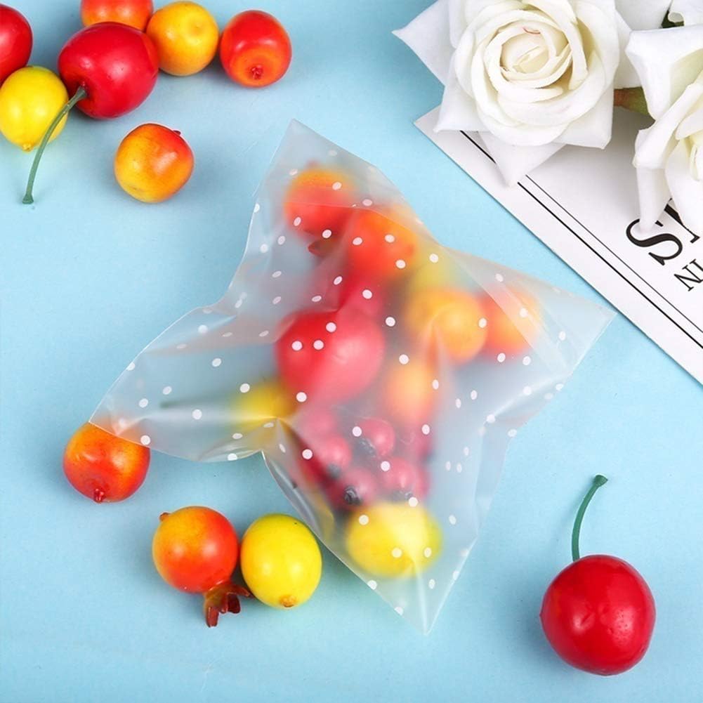 Self Adhesive Cookie Cellophane Treat Bags with Seal 4x4 Inches, 4 Mils Self Sealing Resealable Plastic Packaging Bags with Thank You Labels for Gift Giving Party Favor Bakery Candy Chocolate 100 Pcs