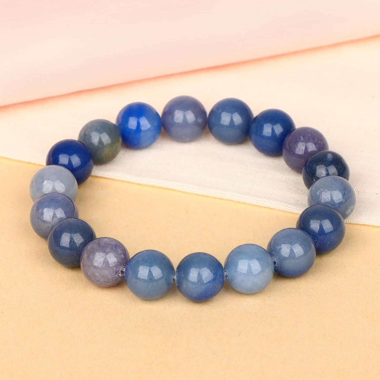 LPBeads Handmade Natural Gemstone Stretch Elastic Bracelet Healing Crystal Round Stone Beads Jewelry Gifts for Women Men