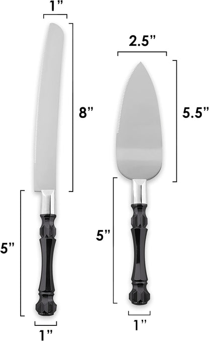 Homi styles Wedding Cake knife and Server Set | Elegant Rose Gold Color Premium 420 Stainless Steel plated Blades | Cake & Pie Serving Set for Wedding Cake, Birthdays, Anniversaries, Parties