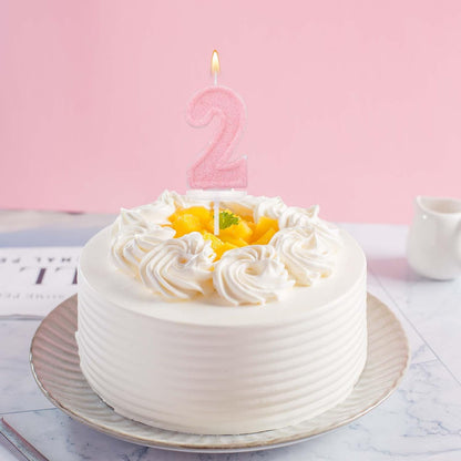 Pink Number One Birthday Candles, Romantic Cake Glitter Pink Number 1st Candles Anniversary Cake First Topper Decoration Cute Birthday Party Supplies for Wedding Anniversary Celebration Supplies (1)