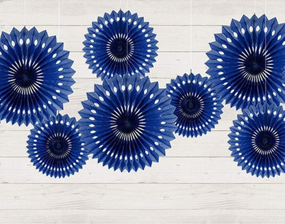 9PCS Navy Blue Gray White Tissue Paper Party Fan Pom Poms Nautical Baby Boy Shower Navy Wedding 1st Shark Birthday Bachelorette Party Backdrop Home Nursery Wall Hanging Decoration