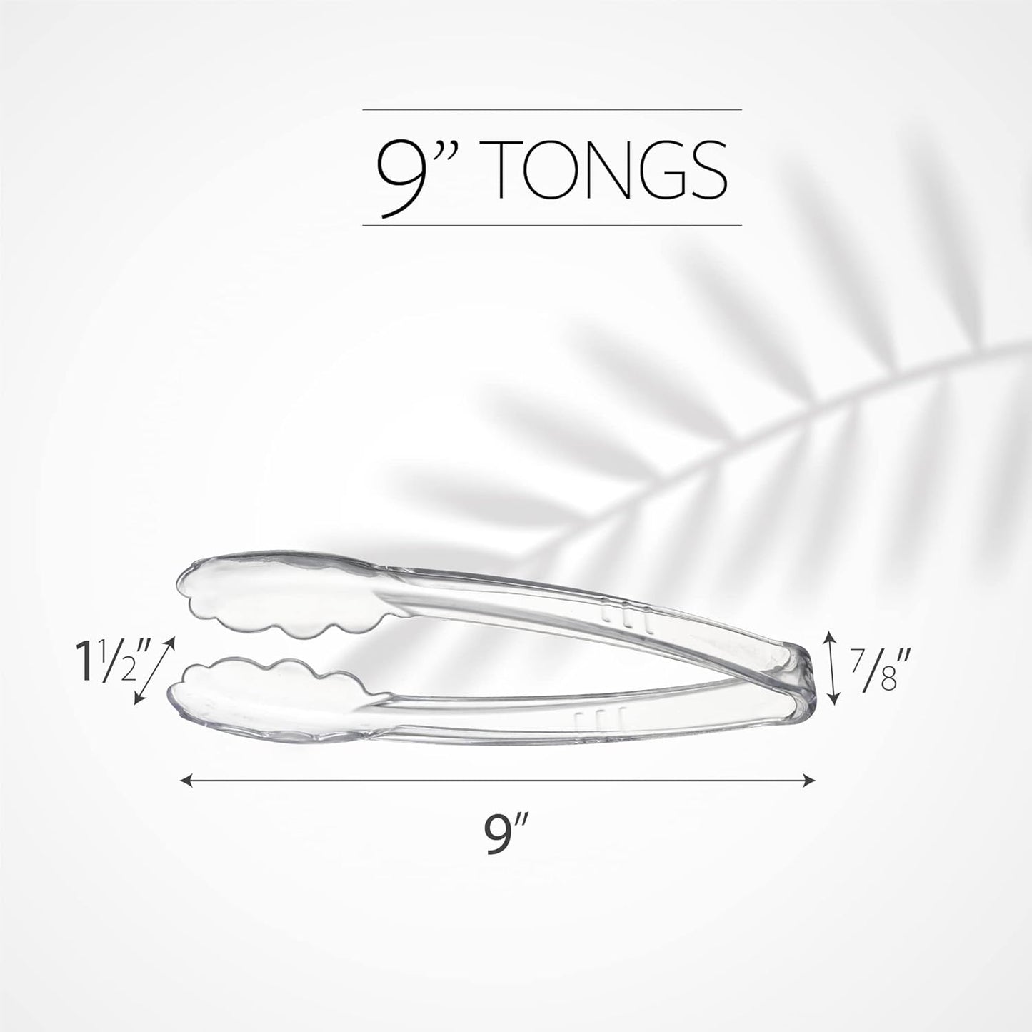 [Black Tongs 7.5'' Inches] Plasticpro 7.5'' Serving Tongs Heavy Duty Reusable Kitchen and BBQ Black Serving Tong for party's, Caterings, Events, Buffet, Weddings, And every Day use Pack of 12