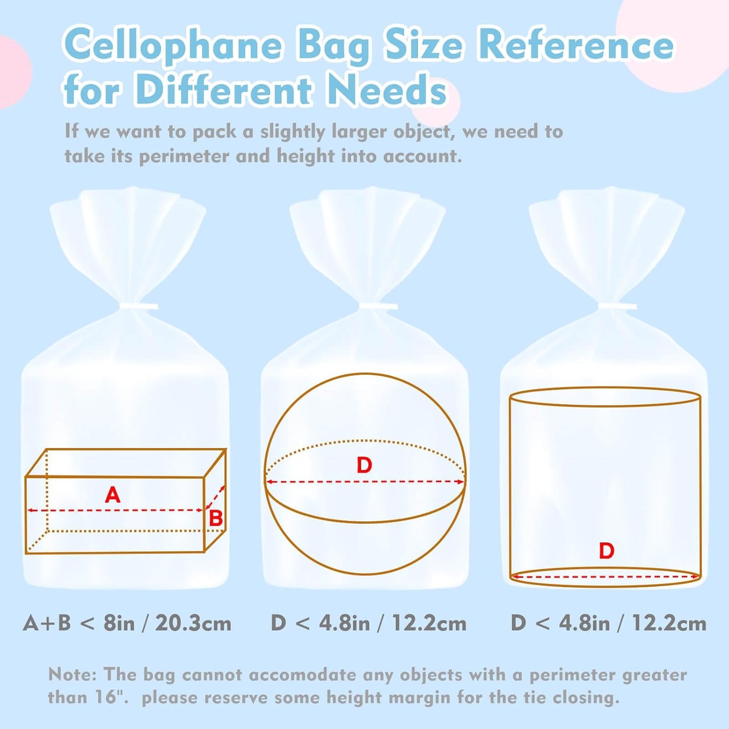 Cellophane Treat Bags, 5x7 Inch Iridescent Cellophane Bags with Thank You Stickers and Twist Ties, Celebrations Baby Showers Weddings Birthday Party Gift Wrapping(Pack of 100)