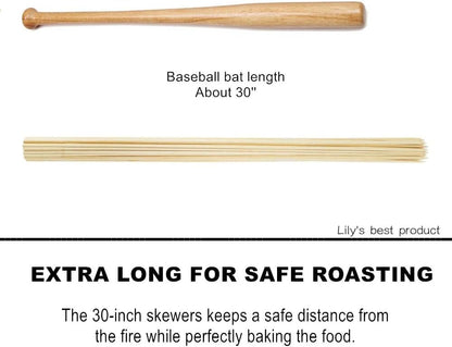 HOPELF 4" Natural Bamboo Skewers Sticks for Appetiser，Fruit，Cocktail，Kabob，Chocolate Fountain，Grilling，Barbecue，Kitchen，Crafting and Party.More Size Choices 4"/6"/8"/10"/12"/14"/16"/17.5"/30"/36"