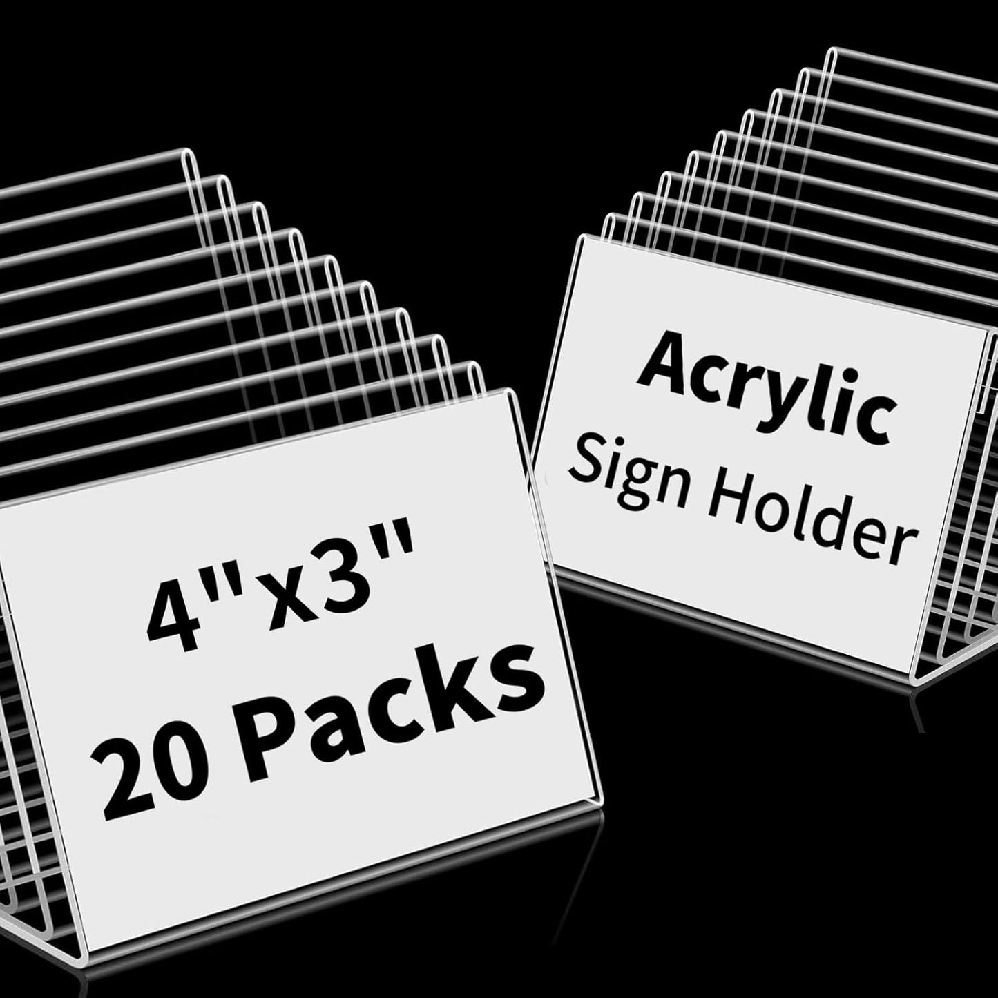 30 PCS Small Acrylic Sign Holder 3.5" x 2", Mini Acrylic Food Sign Labels for Party Buffet, Retail Price Display Holder, Clear Plastic Table Counter Top Stand for Place Cards, Name Card, Wedding Signs
