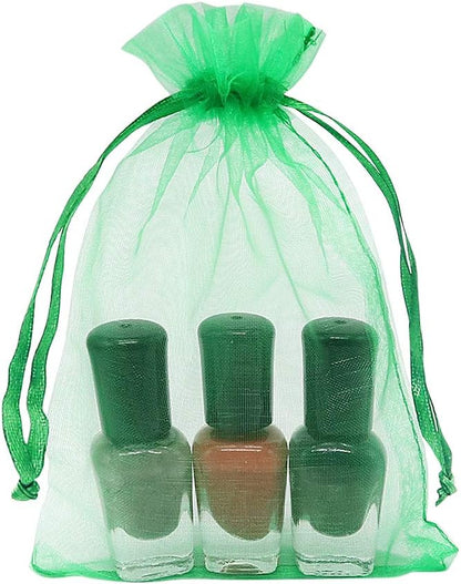 HRX Package 100pcs White Organza Bags, 4x6 inch Mesh Bags Drawstring Gift Bags Jewelry Pouches for Candy Wedding Favors Christmas