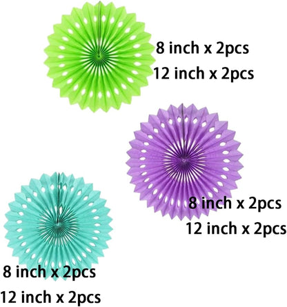 12PCS Colourful Paper Fans Party Decorations,Rainbow Hanging Ceiling Honeycomb Round Tissue Paper Fans for Mexican Engagement Fiesta Cinco De Mayo Party Decorations