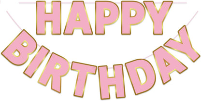 Happy Birthday Banner - 9ft Pre-Strung Happy Birthday Sign for Women, Men, Girls, Boys - No DIY Birthday Decorations & Party Supplies(Macaron)