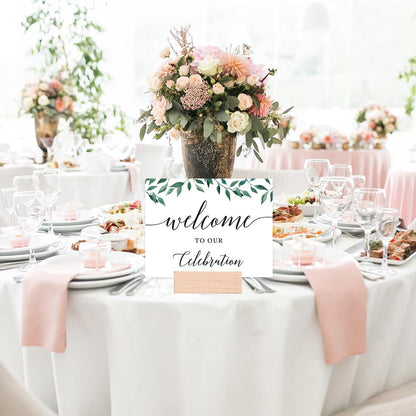 Andaz Press Wedding Party Signs, Natural Greenery Green Leaves, 8.5x11-inch, Bridal Shower Scavenger Hunt, 1-Pack - Colors D