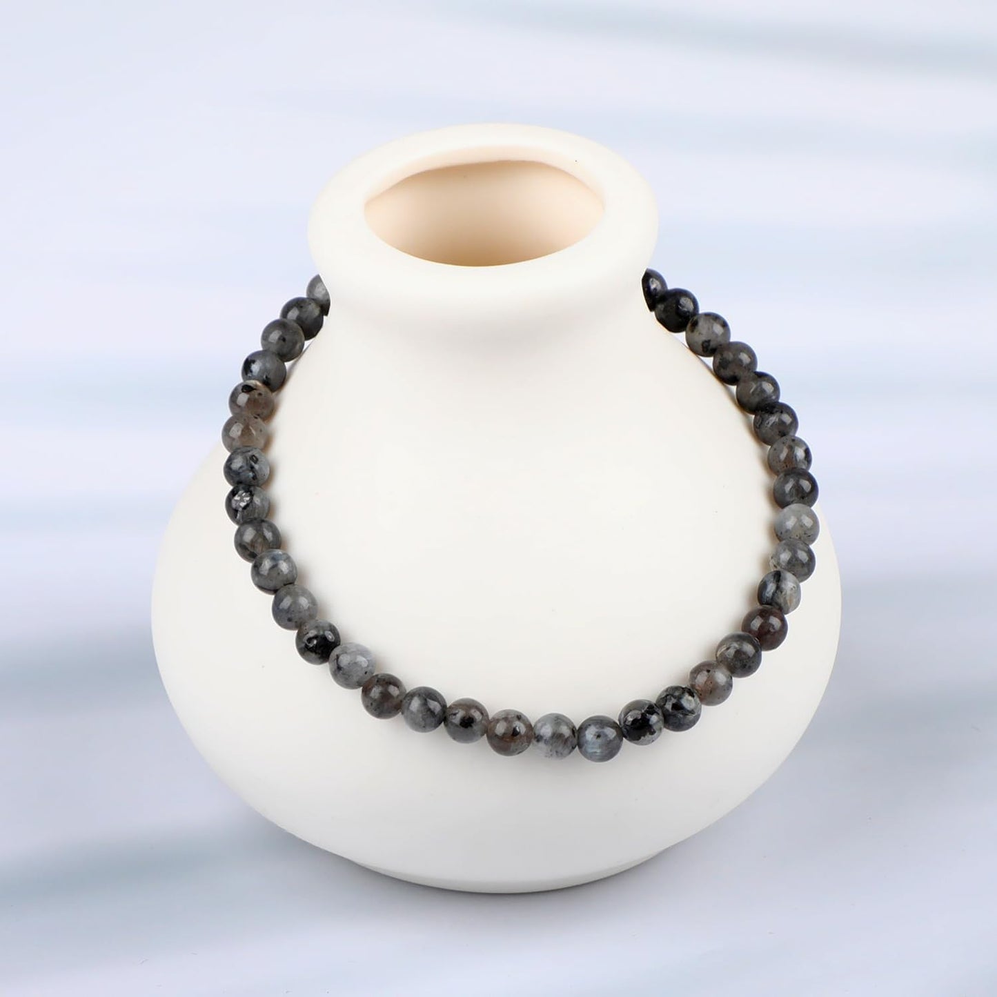 LPBeads Handmade Natural Gemstone Stretch Elastic Bracelet Healing Crystal Round Stone Beads Jewelry Gifts for Women Men