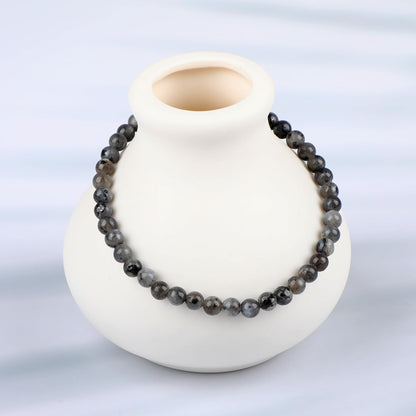 LPBeads Handmade Natural Gemstone Stretch Elastic Bracelet Healing Crystal Round Stone Beads Jewelry Gifts for Women Men