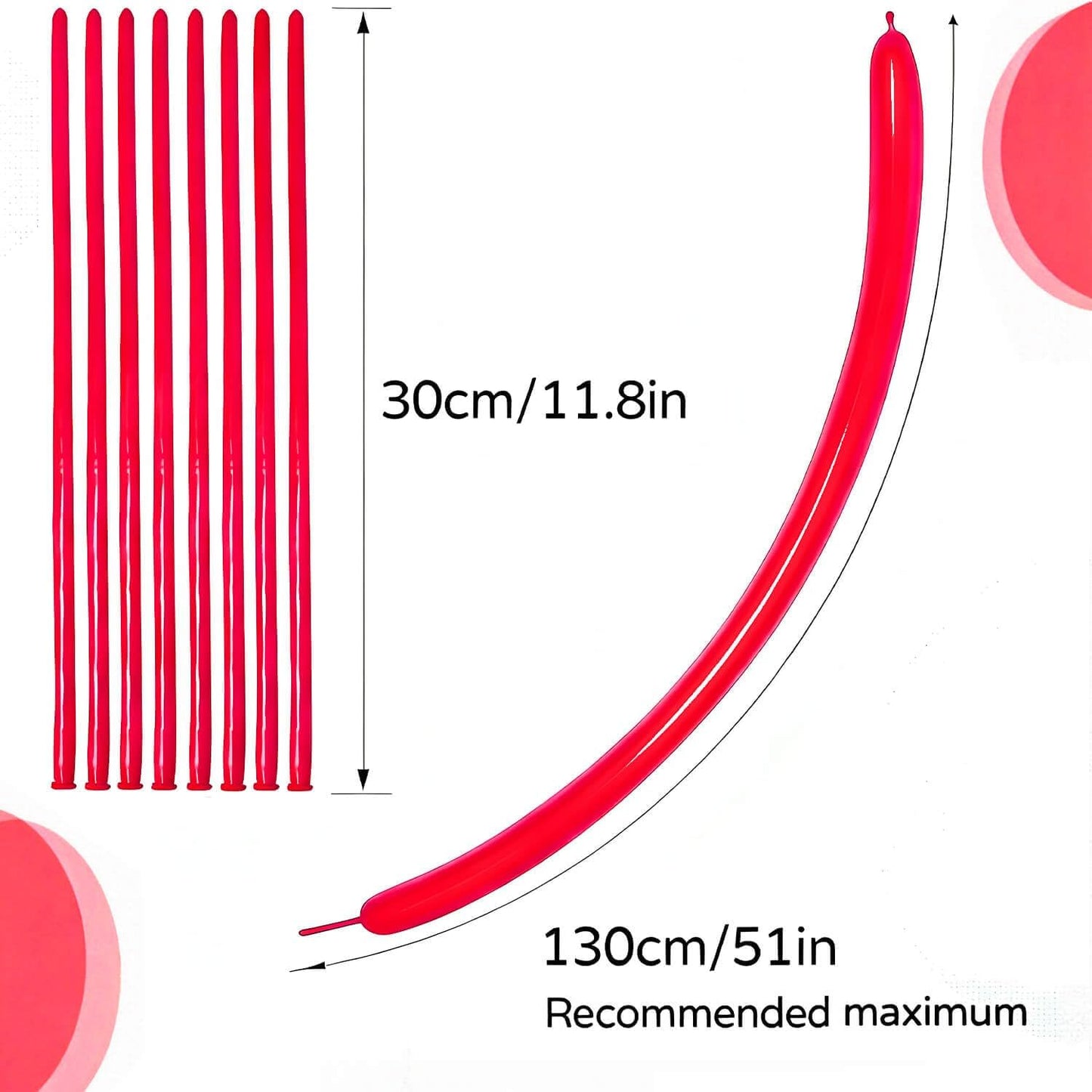 260 Clear Long Balloons for Animals, Thickening Skinny Latex Twisting for Arch Modeling Magic Clown Birthday Wedding Party Decorations 100pcs