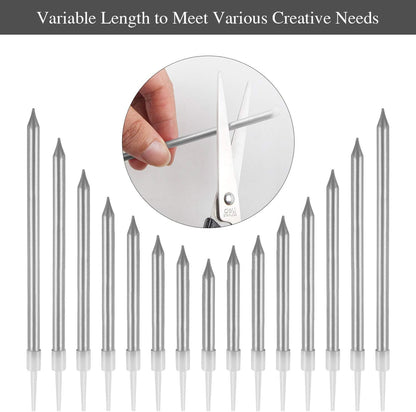 BEAN LIEVE 24-Count Birthday Candles - Long Thin Cake Candles Slow Burning Candles for Birthday, Wedding, Lucky Party Decoration (Champagne Gold)