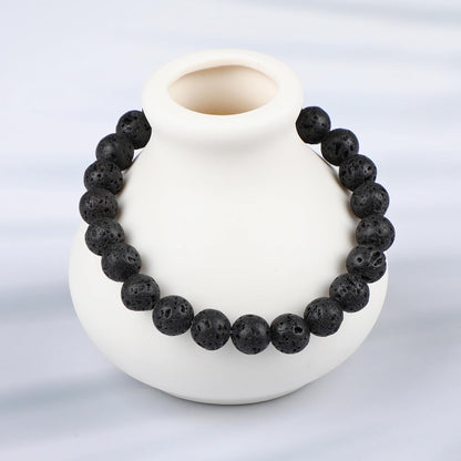 LPBeads Handmade Natural Gemstone Stretch Elastic Bracelet Healing Crystal Round Stone Beads Jewelry Gifts for Women Men
