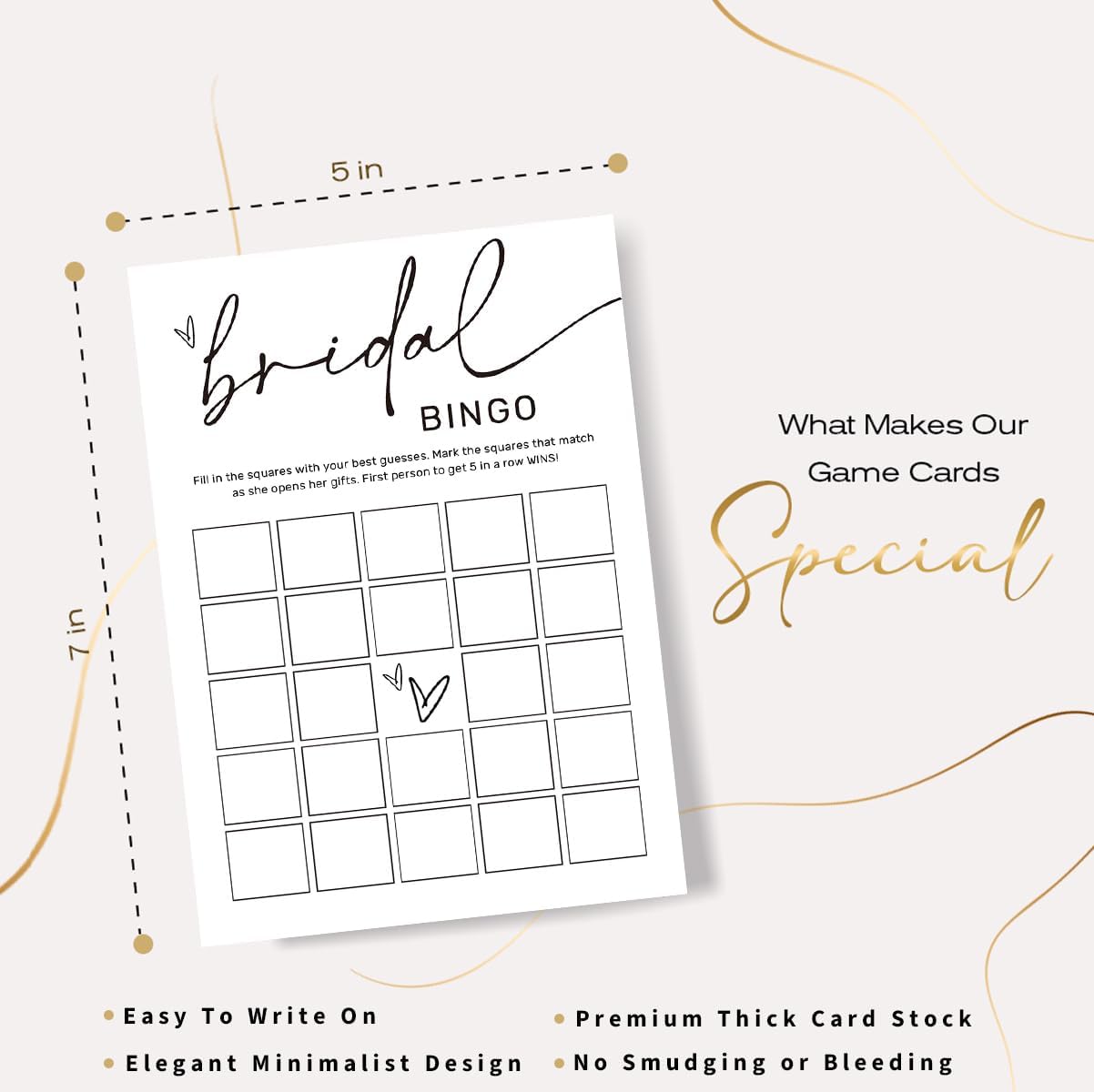 Bridal Shower Bingo, What Will The Bride to Be Receive, 25Pcs Bridal Bingo Game Cards, Engagement Party Games for Guests, Minimalist White Wedding Party Supplies - A18