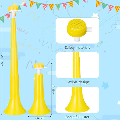 2 Pcs Stadium Horn for Adult, 21 Inch Vuvuzela Plastic Collapsible Cheering Trumpets for Sporting Events Football Carnival Party (Blue)